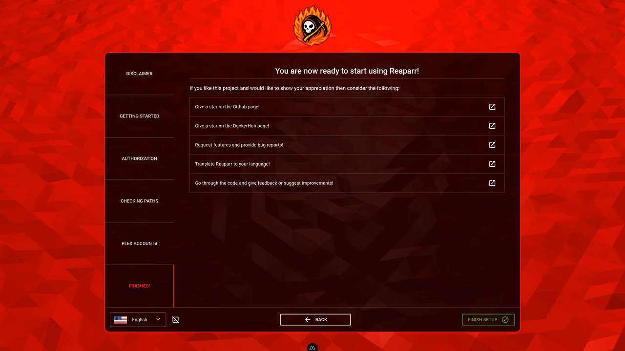 Initial setup step 6 – final review and confirmation