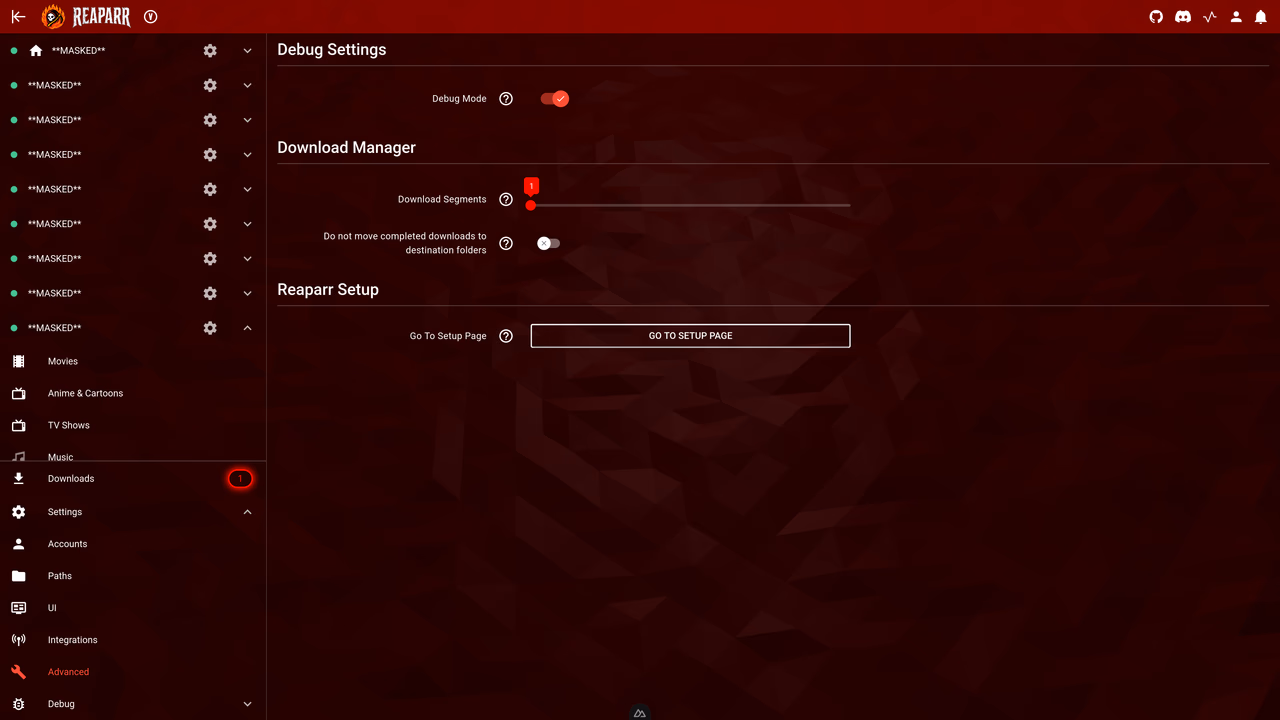 Settings – advanced configuration overview