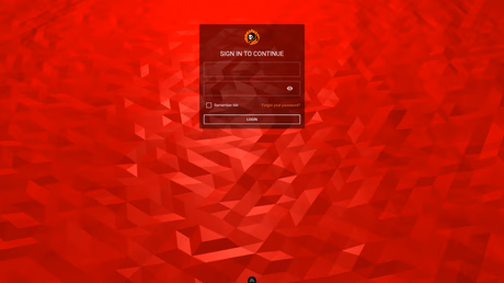 Login screen with authentication form and branding